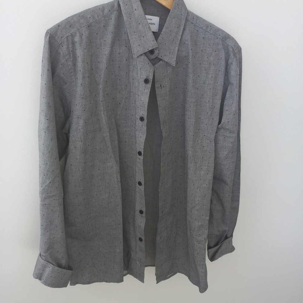 London Peter Werth Men's N.1 Gray Button-Up Shirt Size L US